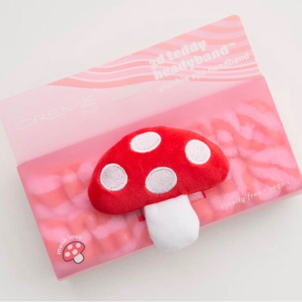 The Creme Shop 3D Teddy Plush Mushroom Spa Headband